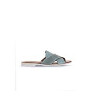 Bueno Shoes 01WA3005 Mavi Deri Kadın Düz Terlik