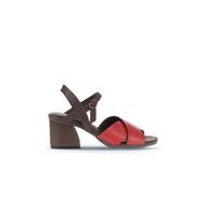 Bueno Shoes 01WA3500 Kırmızı Kahve Deri Kadın Topuklu Sandalet