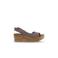Bueno Shoes 01WA4702 Gri Koyu Alf Süet Kadın Dolgu Topuklu Sandalet