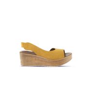 Bueno Shoes 01WA4702 Sarı Alf Süet Dolgu Topuklu Kadın Sandalet