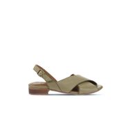 Bueno Shoes 01WA6402 Haki Deri Kadın Topuklu Sandalet