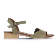 Bueno Shoes 01WA7308 Yeşil Deri Kadın Sandalet
