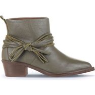 Bueno Shoes 01WD4007 Haki Deri Kadın Topuklu Bot