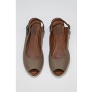 Bueno Shoes 01WJ2100 Gri Taba Deri Kadın Düz Sandalet