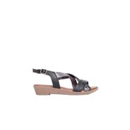 Bueno Shoes 01WL1505 Siyah Deri Topuklu Kadın Sandalet