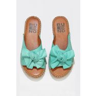 Bueno Shoes 01WL4605 Yeşil Nil Deri Kadın Espadril Terlik