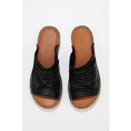Bueno Shoes 01WL4617 Siyah Deri Kadın Espadril Terlik