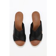 Bueno Shoes 01WN0402 Siyah Deri Kadın Topuklu Terlik