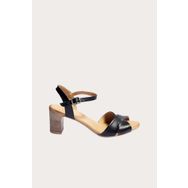 Bueno Shoes 01WN1501 Siyah Deri Kadın Topuklu Sandalet