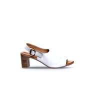 Bueno Shoes 01WN1513 Beyaz Deri Kadın Topuklu Sandalet