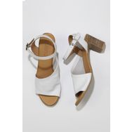 Bueno Shoes 01WN1519 Beyaz Deri Kadın Topuklu Sandalet