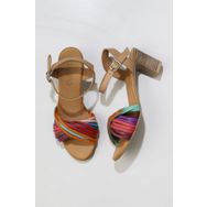 Bueno Shoes 01WN1520 Multi M10 Deri Kadın Topuklu Sandalet