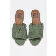 Bueno Shoes 01WN1908 Yeşil Açık Süet Kadın Düz Terlik