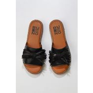 Bueno Shoes 01WN3000 Siyah Parlak Deri Kadın Düz Terlik