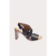 Bueno Shoes 01WN4115 Siyah Deri Kadın Topuklu Sandalet