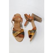 Bueno Shoes 01WN4302 Sarı Multi Deri Kadın Topuklu Sandalet
