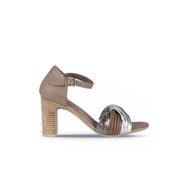 Bueno Shoes 01WN4319 Gümüş Multi Deri Kadın Topuklu Sandalet