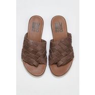 Bueno Shoes 01wq0501 Gri Deri Kadın Parmak Arası Terlik