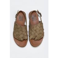 Bueno Shoes 01WQ0506 Yeşil Deri Kadın Sandalet