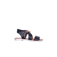 Bueno Shoes 01wq2000 Siyah Deri Düz Kadın Sandalet