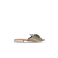 Bueno Shoes 01wq5615 Yeşil Deri Kadın Düz Sandalet