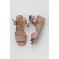 Bueno Shoes 01WS10304 Gül Kurusu Deri Kadın Dolgu Topuklu Espadril Sandalet