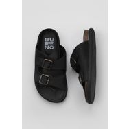 Bueno Shoes 01WS11001 Siyah Nubuk Kadın Düz Terlik