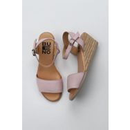 Bueno Shoes 01WS11101 Pembe Deri Kadın Dolgu Topuklu Espadril Sandalet