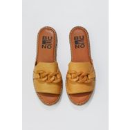 Bueno Shoes 01WS1821 Sarı Deri Kadın Espadril Terlik