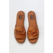 Bueno Shoes 01WS1821 Taba Deri Kadın Espadril Terlik