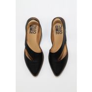 Bueno Shoes 01WS2311 Siyah Deri Düz Kadın Sandalet
