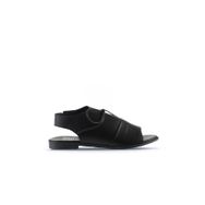 Bueno Shoes 01ws2510 Siyah Yılan Deri Kadın Düz Sandalet