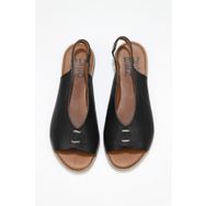 Bueno Shoes 01WS2512 Siyah Deri Kadın Düz Sandalet