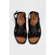 Bueno Shoes 01WS2801 Siyah Deri Kadın Sandalet