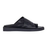 Bueno Shoes 01WS2809 Siyah Deri Parmak Arası Kadın Terlik