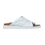 Bueno Shoes 01WS2809 Turkuaz Deri Parmak Arası Kadın Terlik