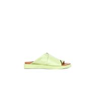 Bueno Shoes 01WS2809 Yeşil Deri Kadın Parmak Arası Terlik