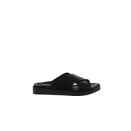 Bueno Shoes 01ws2817 Siyah Deri Düz Kadın Terlik