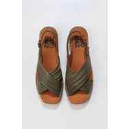 Bueno Shoes 01WS9912 Yeşil Deri Kadın Espadril Sandalet