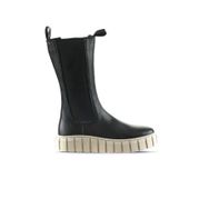 Bueno Shoes 01WT3410 Siyah Deri Kadın Dolgu Topuklu Bot