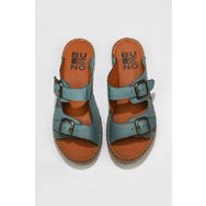 Bueno Shoes 01WU2518 Mavi Deri Kadın Düz Terlik