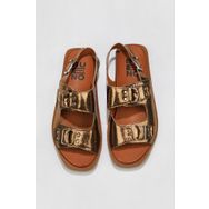 Bueno Shoes 01WU3306 Altın Parlak Deri Kadın Düz Sandalet