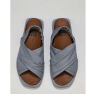 Bueno Shoes 01WU3309 Mavi Deri Kadın Düz Sandalet
