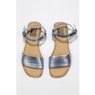 Bueno Shoes 01WU3420 Mavi Parlak Deri Kadın Sandalet