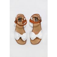 Bueno Shoes 01WU3424 Beyaz Taba Deri Kadın Sandalet