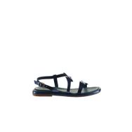 Bueno Shoes 01WU4101 Lacivert Deri Kadın Düz Sandalet