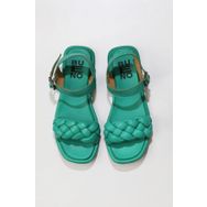 Bueno Shoes 01WU4124 Yeşil Deri Kadın Düz Sandalet