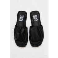 Bueno Shoes 01wu4125 Siyah Deri Düz Kadın Terlik