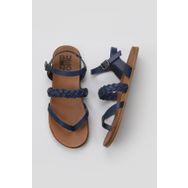 Bueno Shoes 01WU4201 Lacivert Koyu Deri Kadın Parmak Arası Sandalet