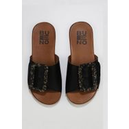 Bueno Shoes 01wu4206 Siyah Deri Düz Kadın Terlik